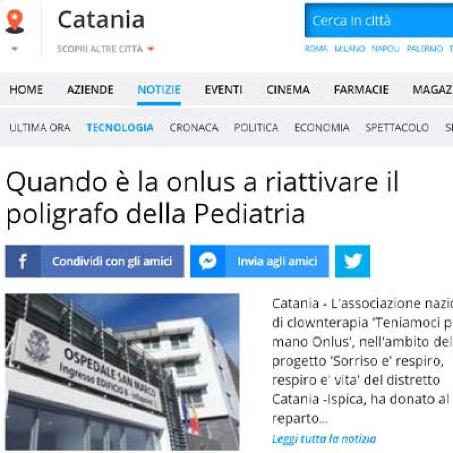 Quando è la onlus a riattivare il poligrafo della Pediatria