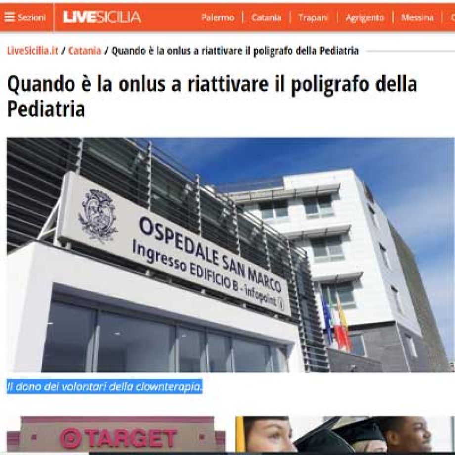 Quando è la onlus a riattivare il poligrafo della Pediatria vita”