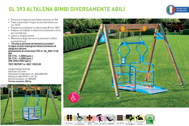 Altalena bimbi diversamente abili