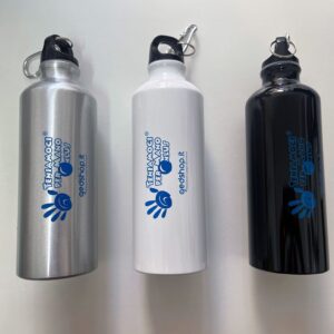 Borraccia Compatta 400ml in Alluminio con Moschettone di vari colori