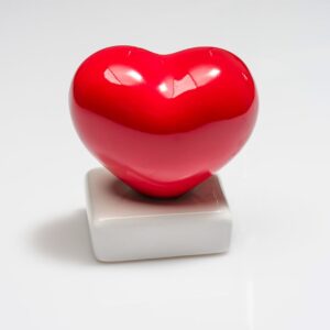 Cuore solidale in Ceramica di Capodimonte 10x10 cm con scatolo