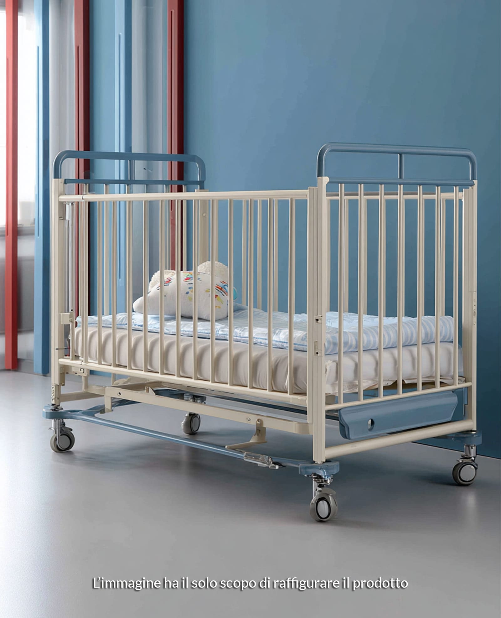 Lettino solidale con sbarre a culla per il Dono Svizzero